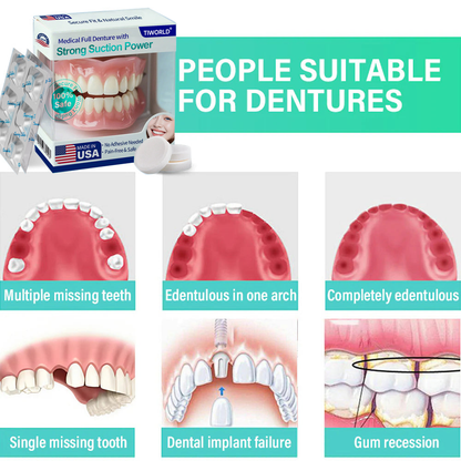 Tiworld® Medical Full Denture with Strong Suction ✅ Made and Shipped from the USA🍀